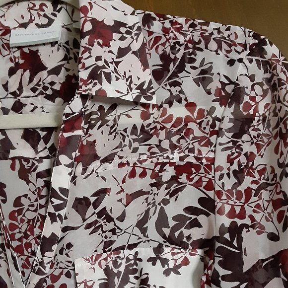 NEW YORK & COMPANY/L-S/CHIFFON BLOUSE/SMALL - Picture 4 of 11